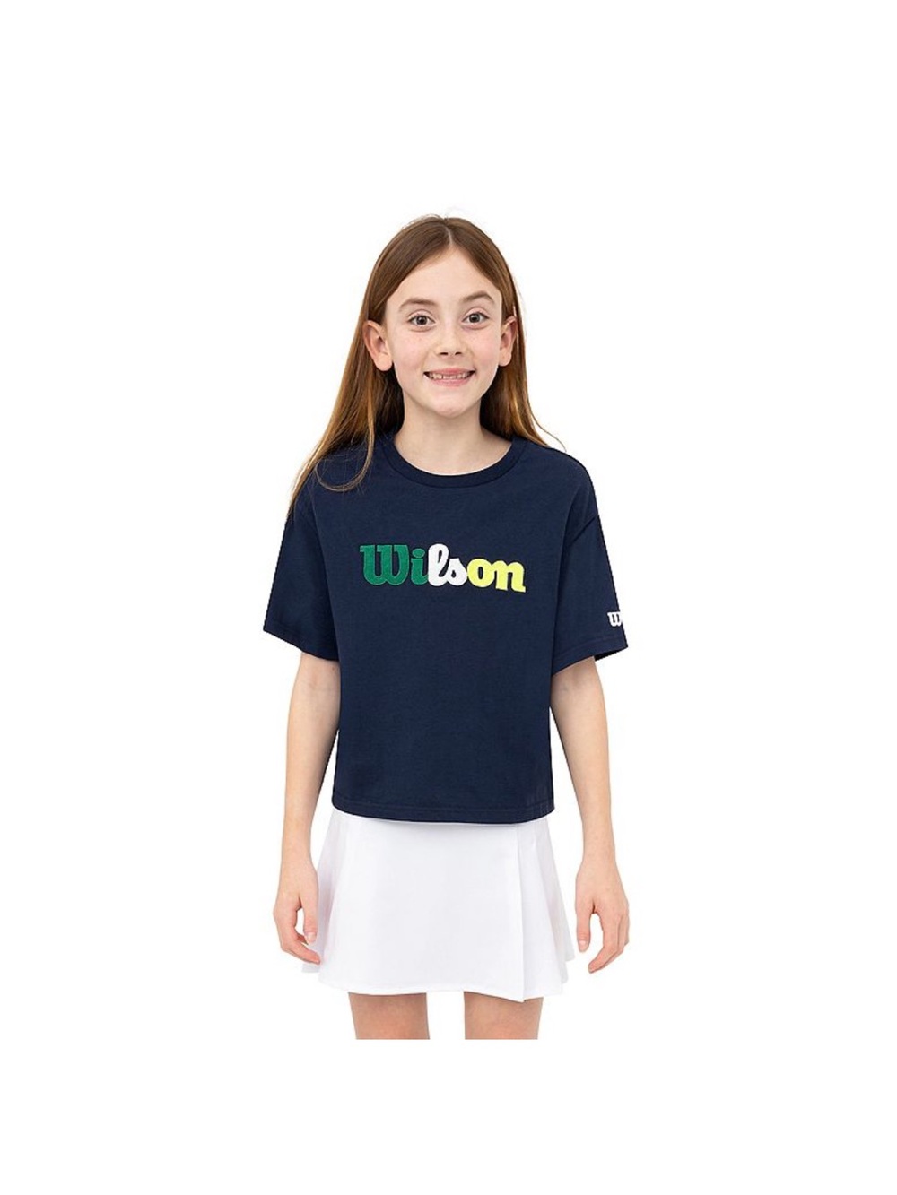 Wilson Girls' Logo Boxy Tee - Navy, Medium